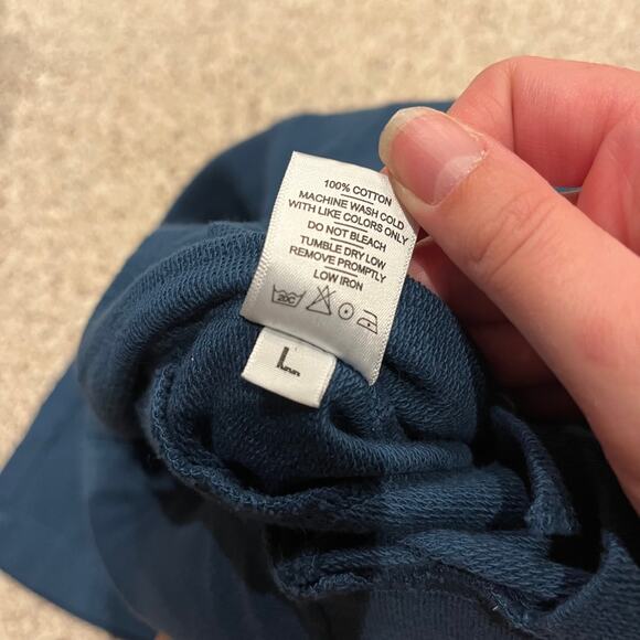 American Giant Women's Luxe Sweatpants Sz L Wide Leg Blue Casual Gym Lounge - Picture 4 of 5